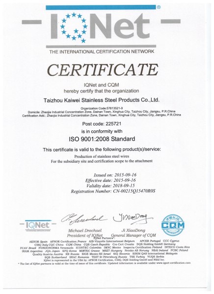 ISO certification